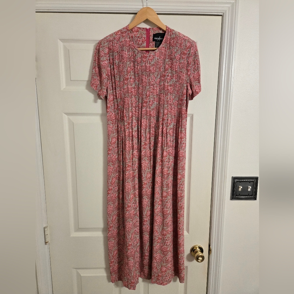 Positive Attitude Women's Pink Floral Maxi dress Size 12 Petite